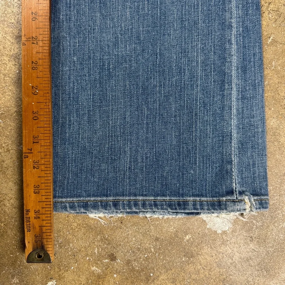 BKE Easy Street Bootcut Jeans Mens 34x33.5‎ Blue Faded Distressed Denim Buckle